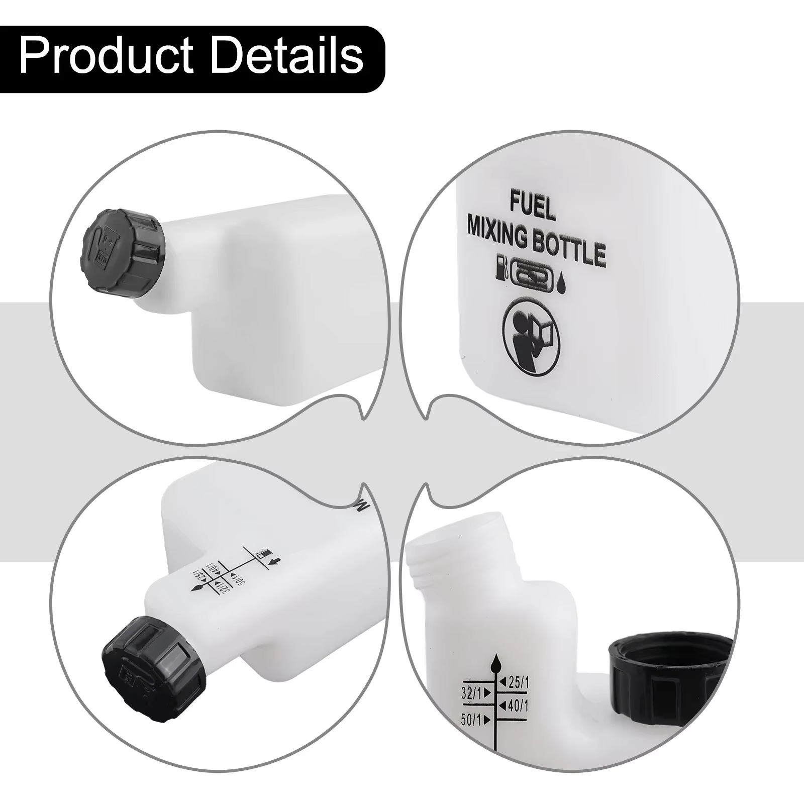 Bouteille de carburant Assad pour débroussailleuses à 2 temps, carburant, huile, 1 litre, dimension, tout neuf