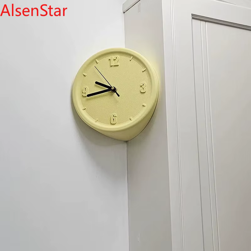Horloge murale d'angle sans perçage, design artistique et scientifique, silencieuse, pour salon, bureau, décoration intérieure