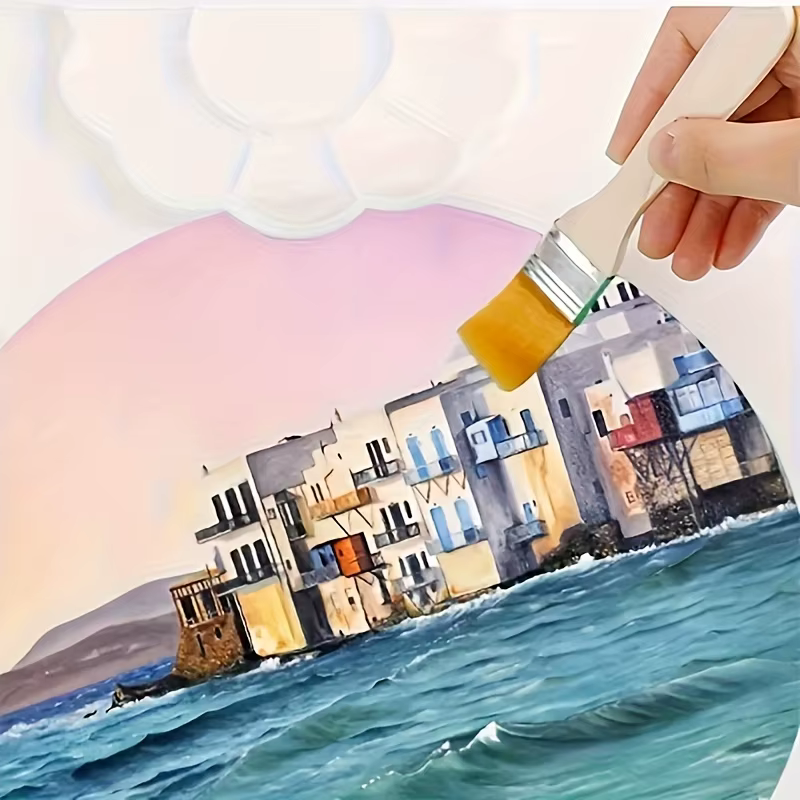 Pinceau à peinture en poils de Nylon avec manche en bois, pour peinture à l'huile, dépoussiérage et nettoyage, ensemble d'outils à main non rechargeables sans batterie, 10 pièces
