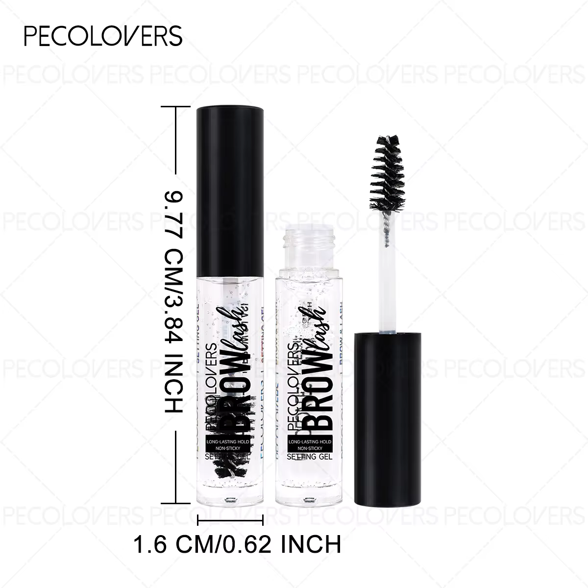 1 gel à sourcils avec brosse - Formule douce, léger et non collant, fixation forte, résistant à l'eau, adapté à tous les types de peau