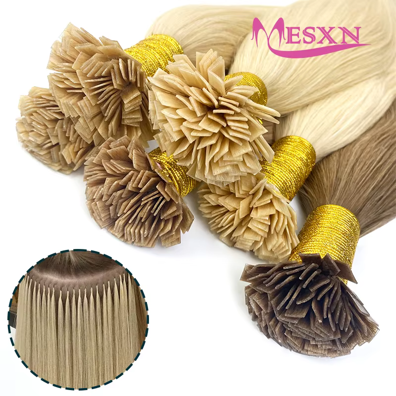 Extensions de cheveux MESXN de haute qualité à pointe plate
