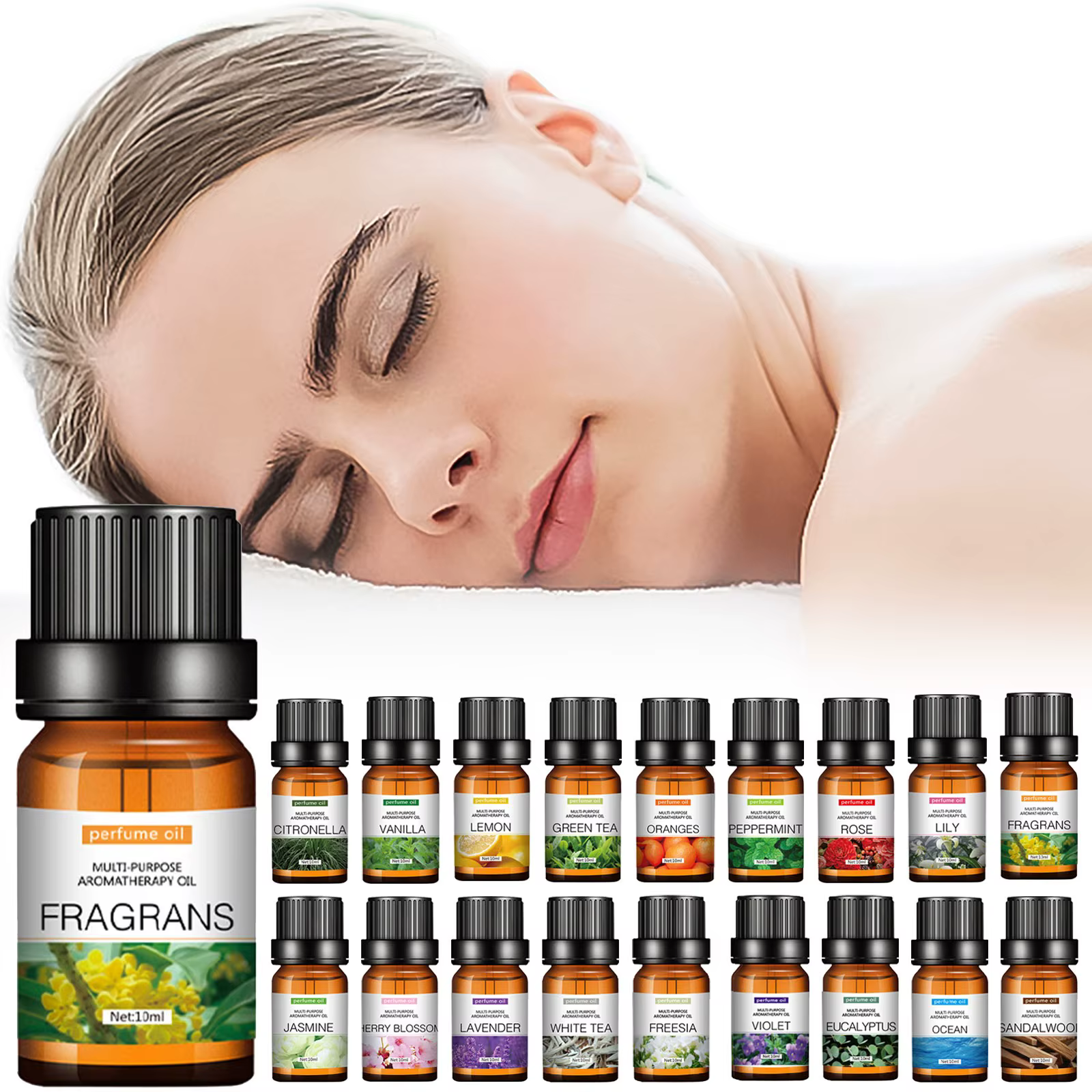 Huile essentielle de fruits et de fleurs, soluble dans l'eau, soulage le Stress, humidificateur, diffuseur d'arôme, lampe de parfum, aromathérapie rafraîchissante