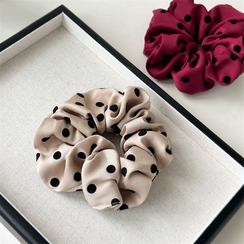Chouchous en Satin simples pour femmes coréennes, bandeau à pointe ondulée pour filles, support queue de cheval, bandes en caoutchouc, attaches pour cheveux, accessoires pour cheveux