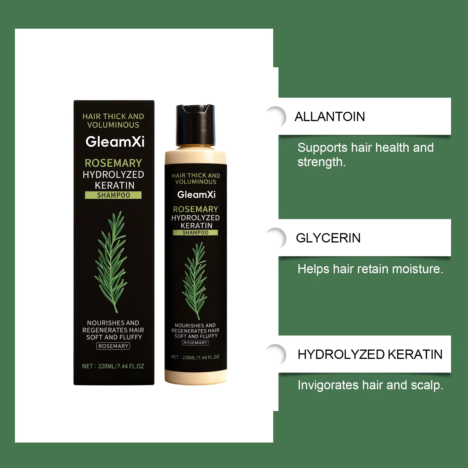 Shampoing volumisant à la kératine de romarin