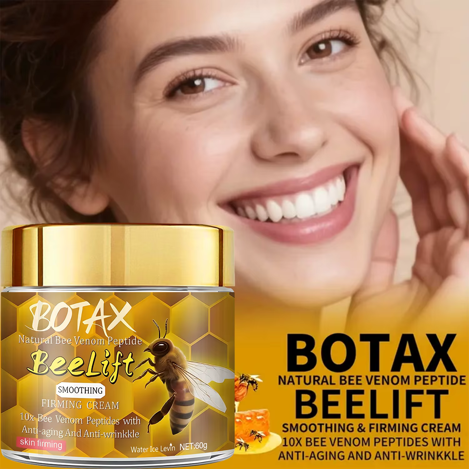 Botax Natural Beelift Crème pour le visage au peptide de venin d'abeille - 10x crème raffermissante anti-âge et lissante au rétinol
