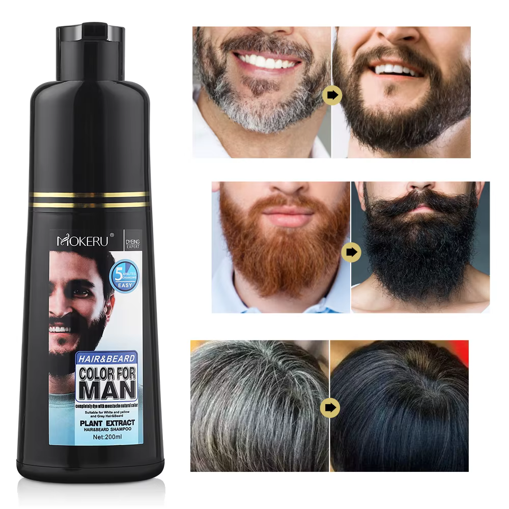 Shampoo colorant permanent pour barbe