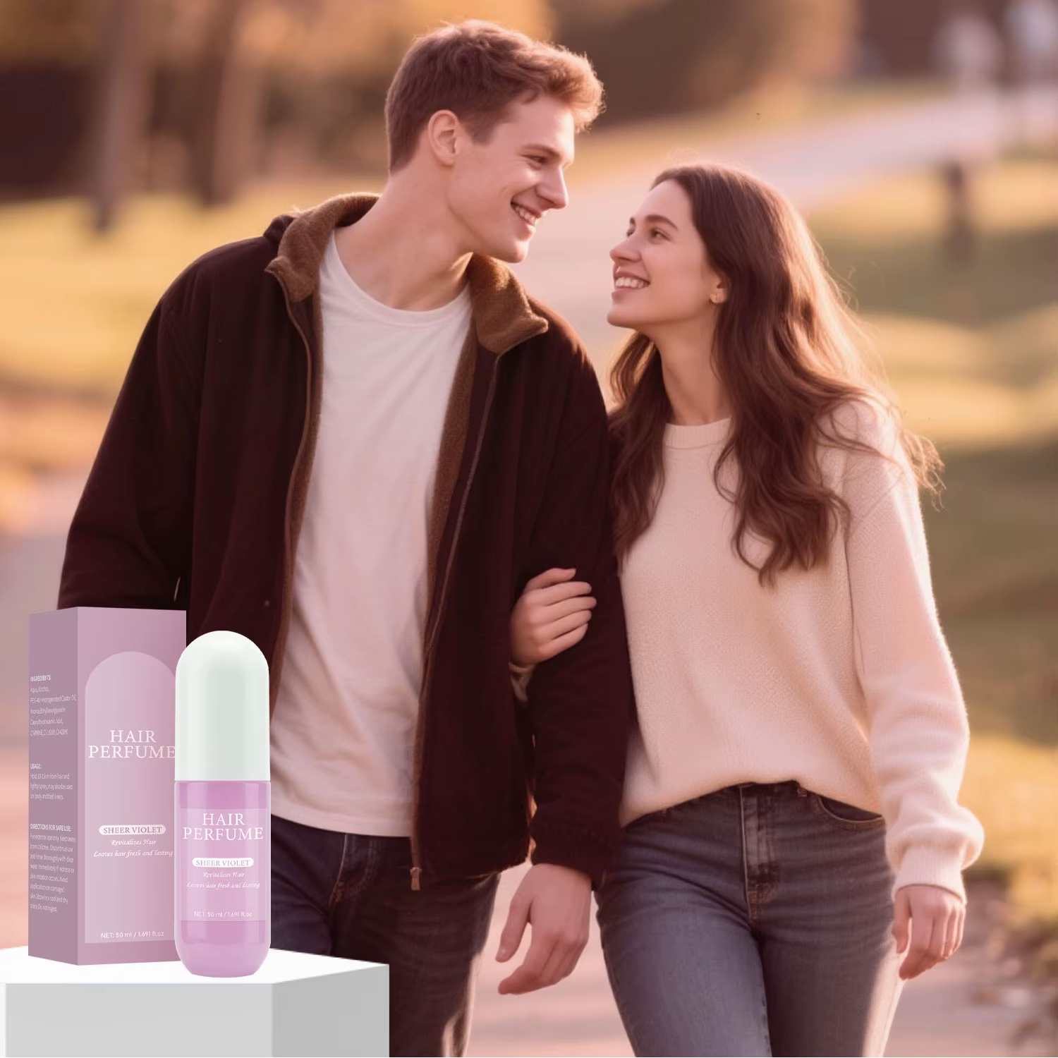 Parfum capillaire violet transparent pour femmes