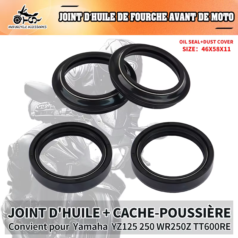 Amortisseur de fourche avant de moto, 46x58x11 46 58 11, joint d'huile et joint anti-poussière pour Yamaha YZ125 WR250 WR250 R YZ250 WR400 YZ400 TT600ER