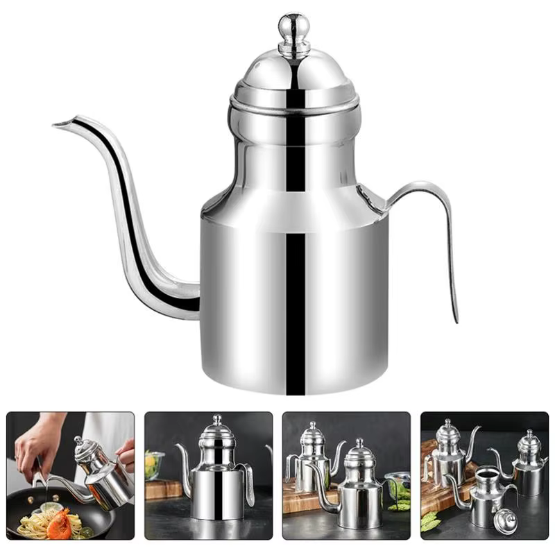 Distributeur d'huile d'olive en acier inoxydable, bouteille de 310ml/500ml, Pot d'huile verseuse sans goutte, récipient de stockage pour salade et cuisine