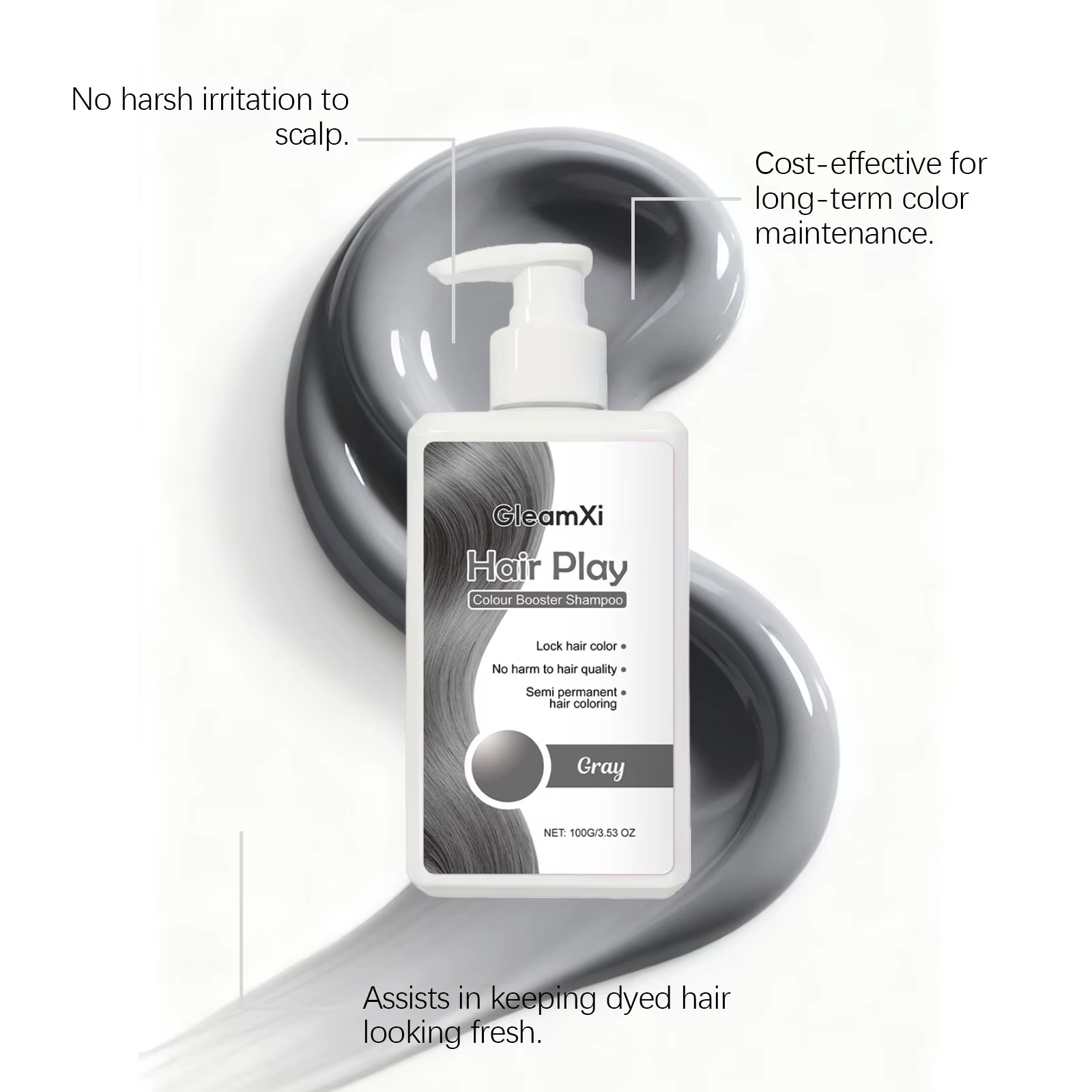 Shampoo pour cheveux gris - Fixation de la couleur