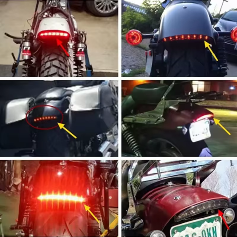 Feu de plaque d'immatriculation de frein de garde-boue arrière LED pour moto, feu d'arrêt arrière pour Harley Sportster Iron XL 883 1200 Dyna Softail