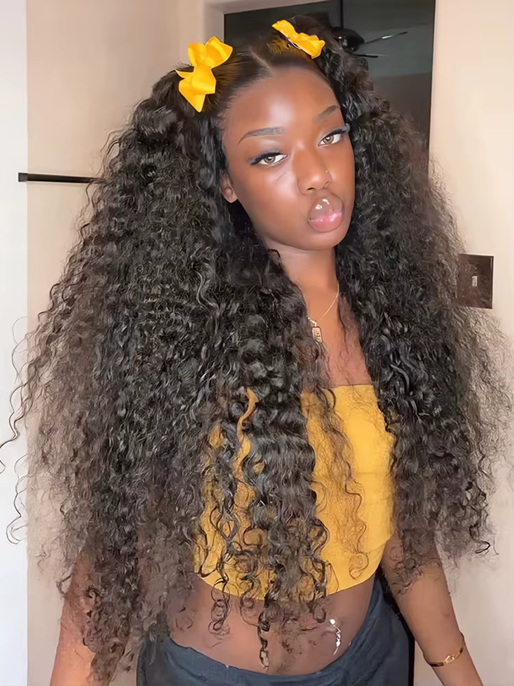 CEXXY 250% 30 40 46Inches Perruque 13x6 Transparent Lace Cheveux Humains Full