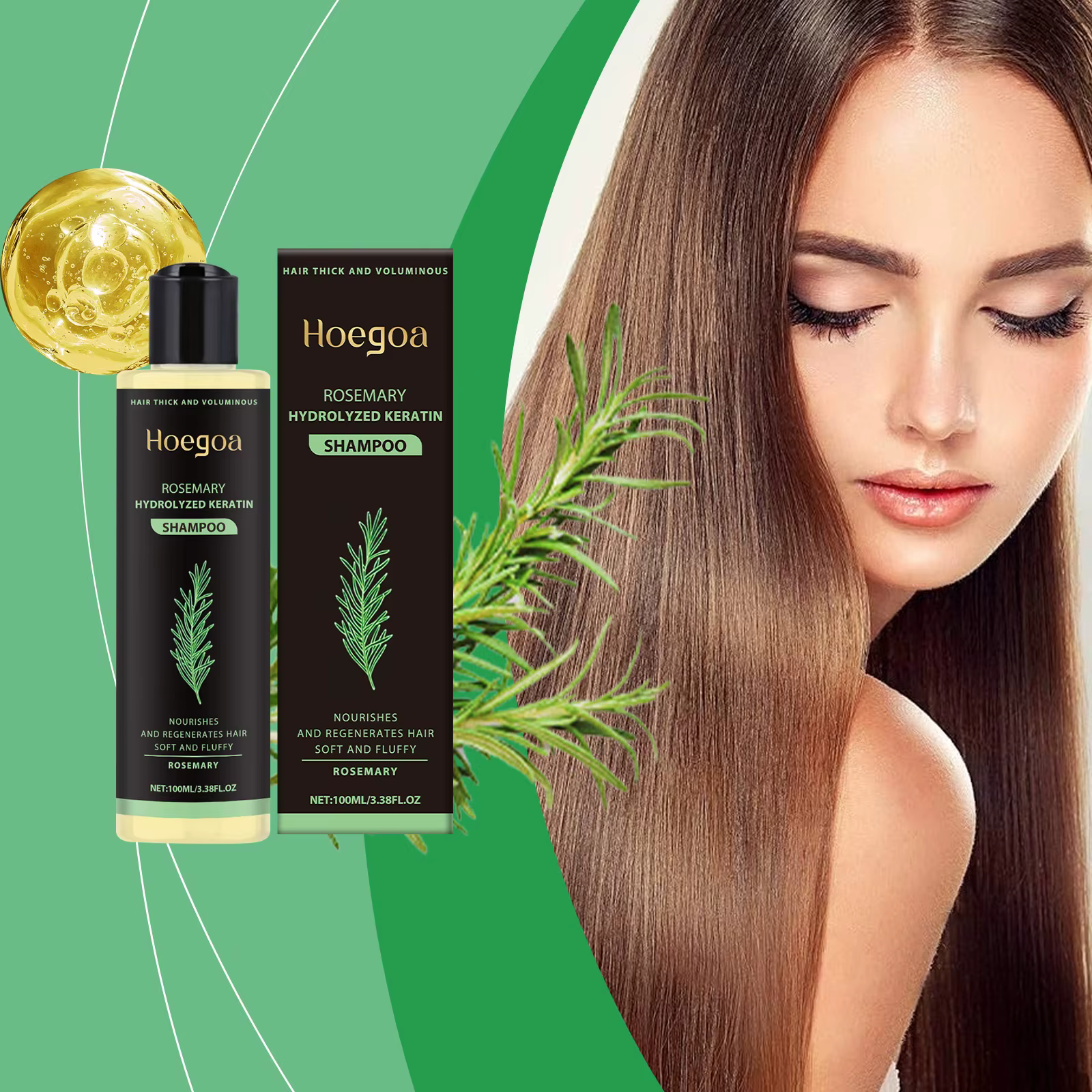 Shampooing au romarin pour cheveux volumineux et épaississants