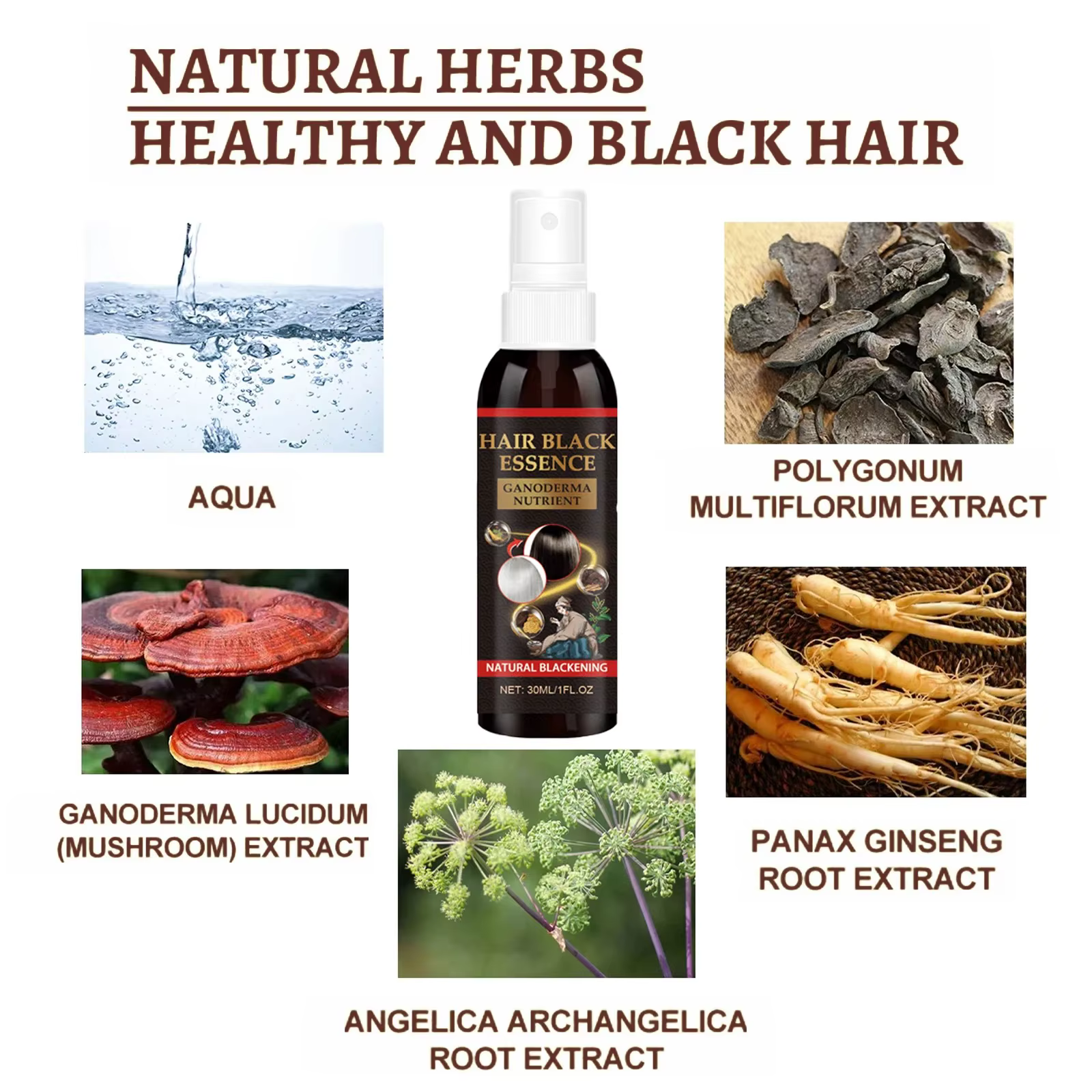 Sérum pour cheveux blancs à noirs