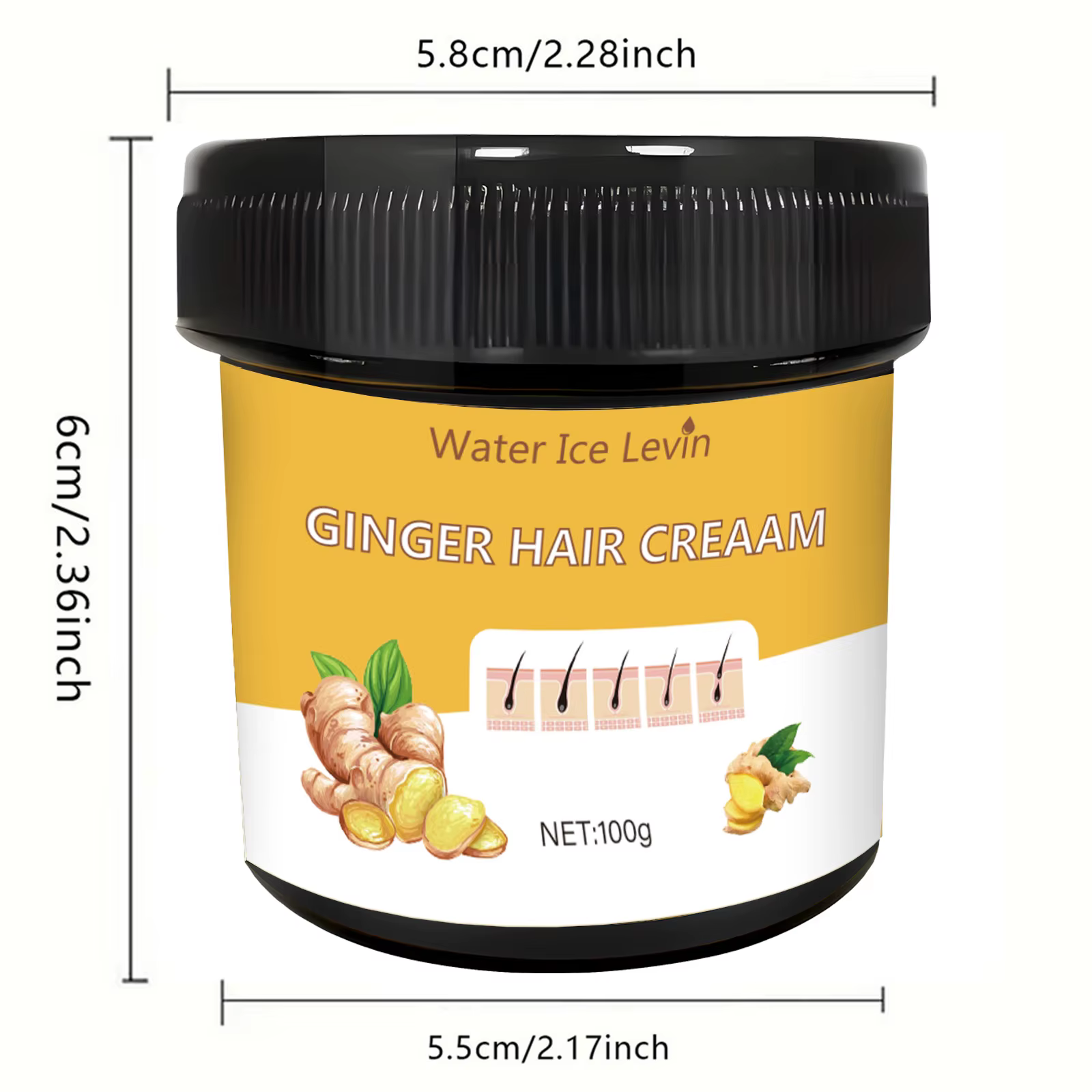 Crème capillaire parfumée au gingembre