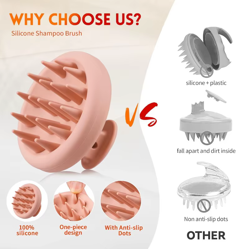 Brosse à shampoing en Silicone