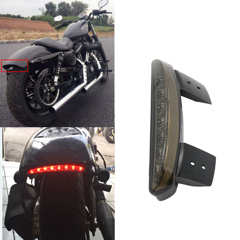 Feu arrière LED pour moto, feu de freinage, plaque d'immatriculation, feu de stop, feu de position pour Harley Sportster Iron XL 883 1200 Dyna Softail
