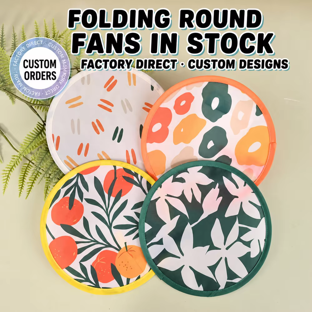 Éventail pliable rond à motifs floraux, style japonais, éventail portatif compact pour l'été