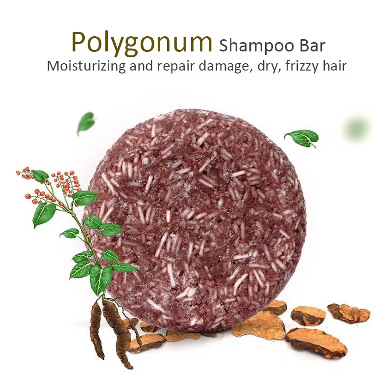 PURC Polygonum Multiflorum shampooing barre savon traité à froid prévenir les cheveux gris lissage femmes hommes voyage
