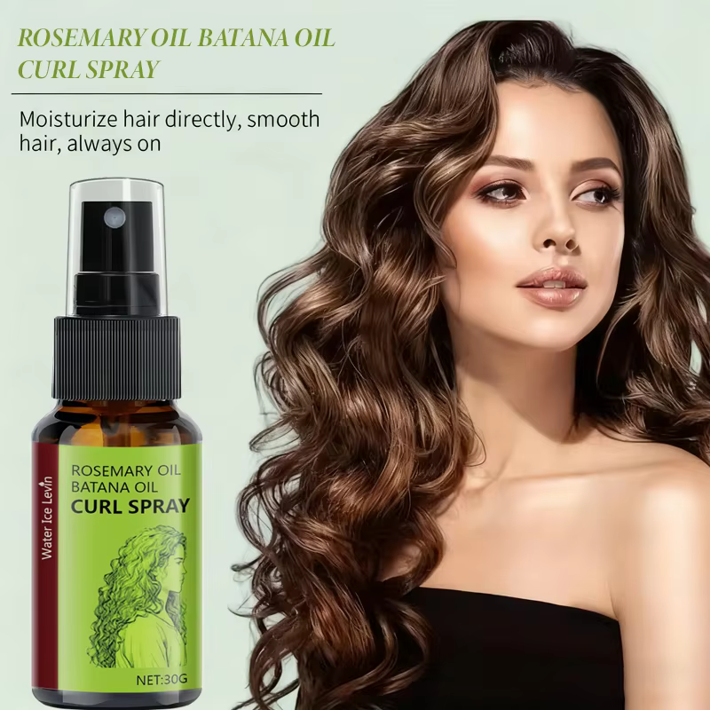 Spray pour cheveux bouclés à l'huile de romarin