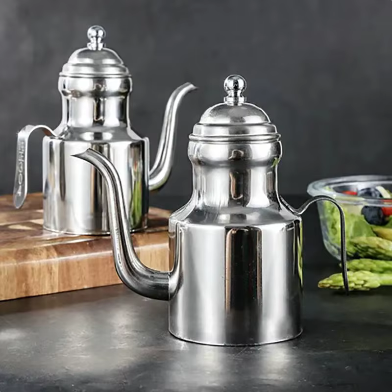 Distributeur d'huile d'olive en acier inoxydable, bouteille de 310ml/500ml, Pot d'huile verseuse sans goutte, récipient de stockage pour salade et cuisine