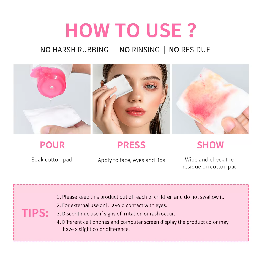 Eau Micellaire Douce Nettoyante Tous Types de Peau Sans Rinçage Démaquillant Visage Yeux Lèvres Hydratant Apaisant Tonique Cutané