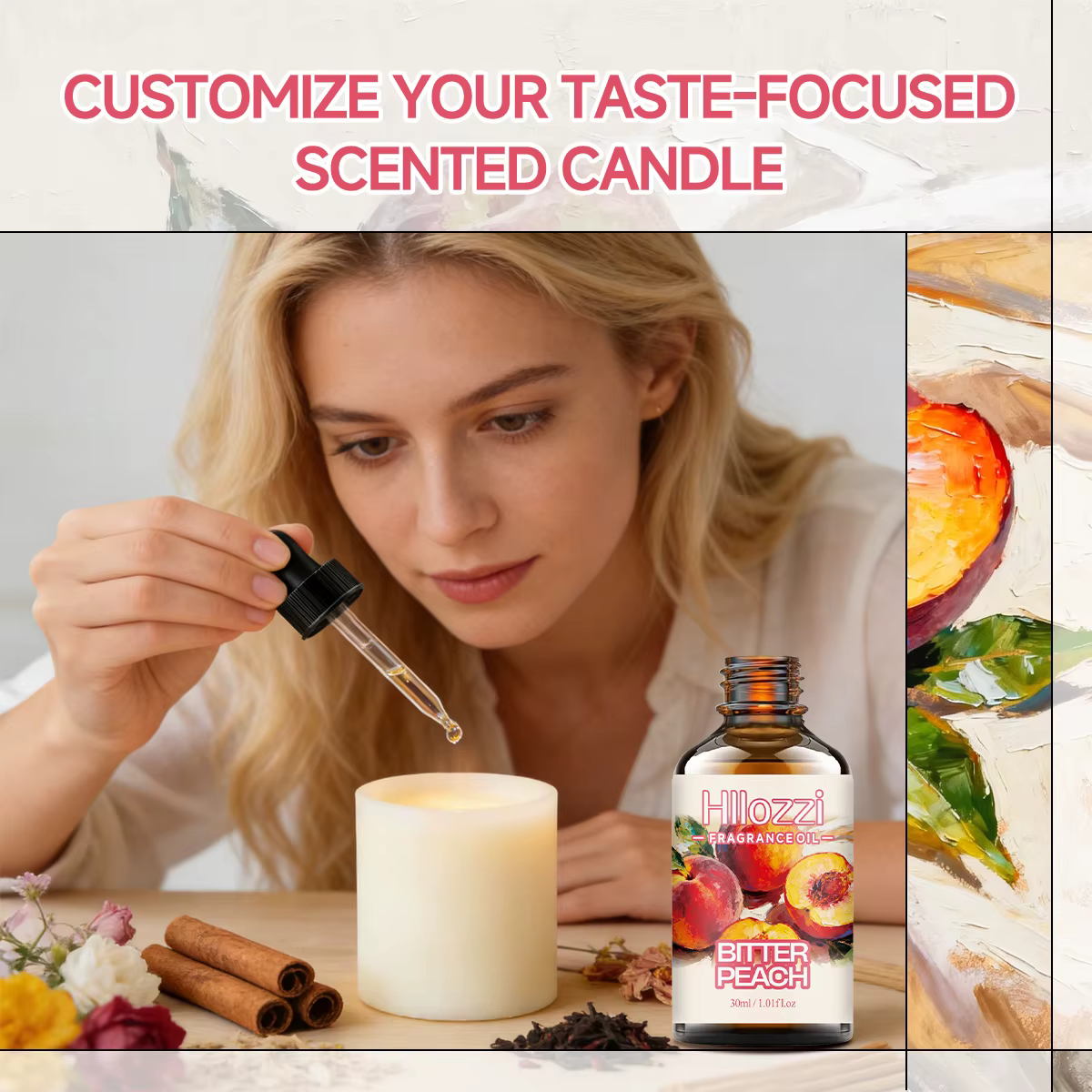 HUILE PARFUMÉE PÊCHE AMÈCHE: Pour l'aromathérapie, la diffusion, la parfumerie et les bougies parfumées.