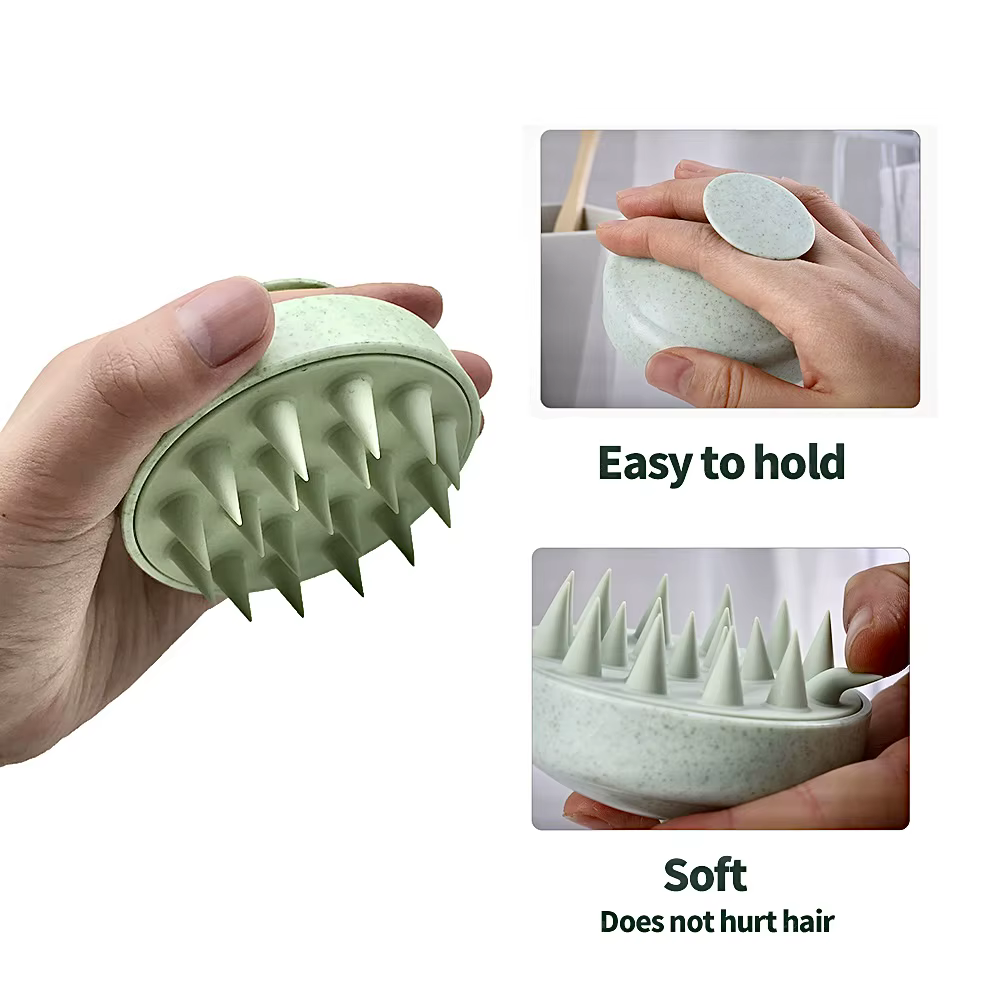 Paille de blé Silicone Tête Lavage Propre Soins Racine De Cheveux Démangeaisons Du Cuir Chevelu Massage Peigne Douche Brosse Bain Spa Anti-Pelliculaire Shampooing