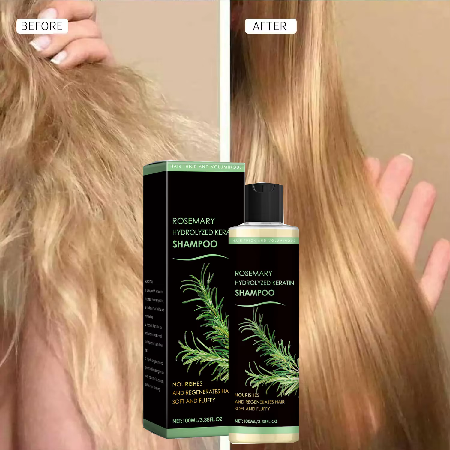 Shampoing au romarin biologique pour la croissance des cheveux