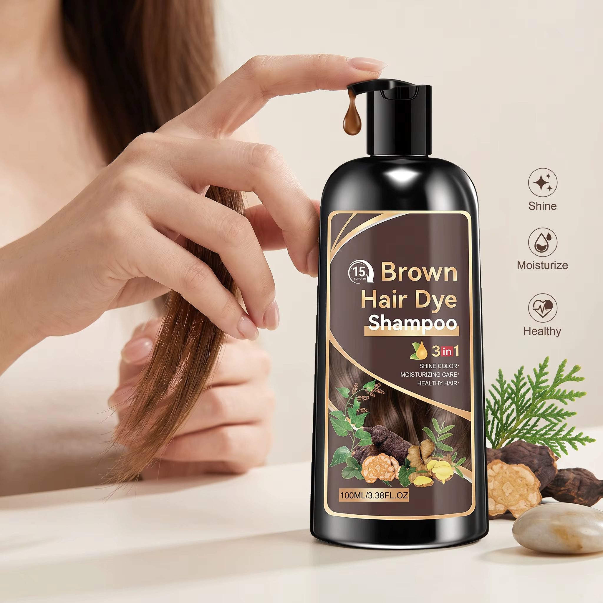 Shampoo colorant capillaire naturel à base de plantes
