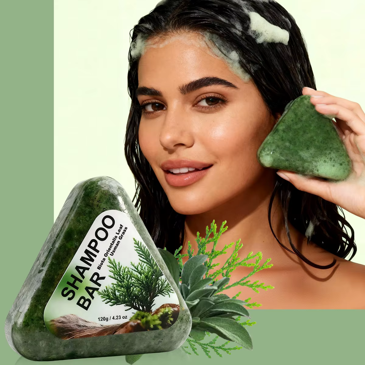 Usman Herbe Shampoo Bar pour la croissance des cheveux