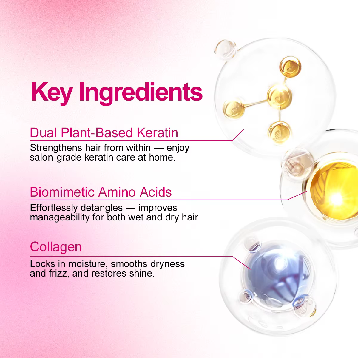 PURC Double kératine masque capillaire professionnel lissant brillant cheveux
