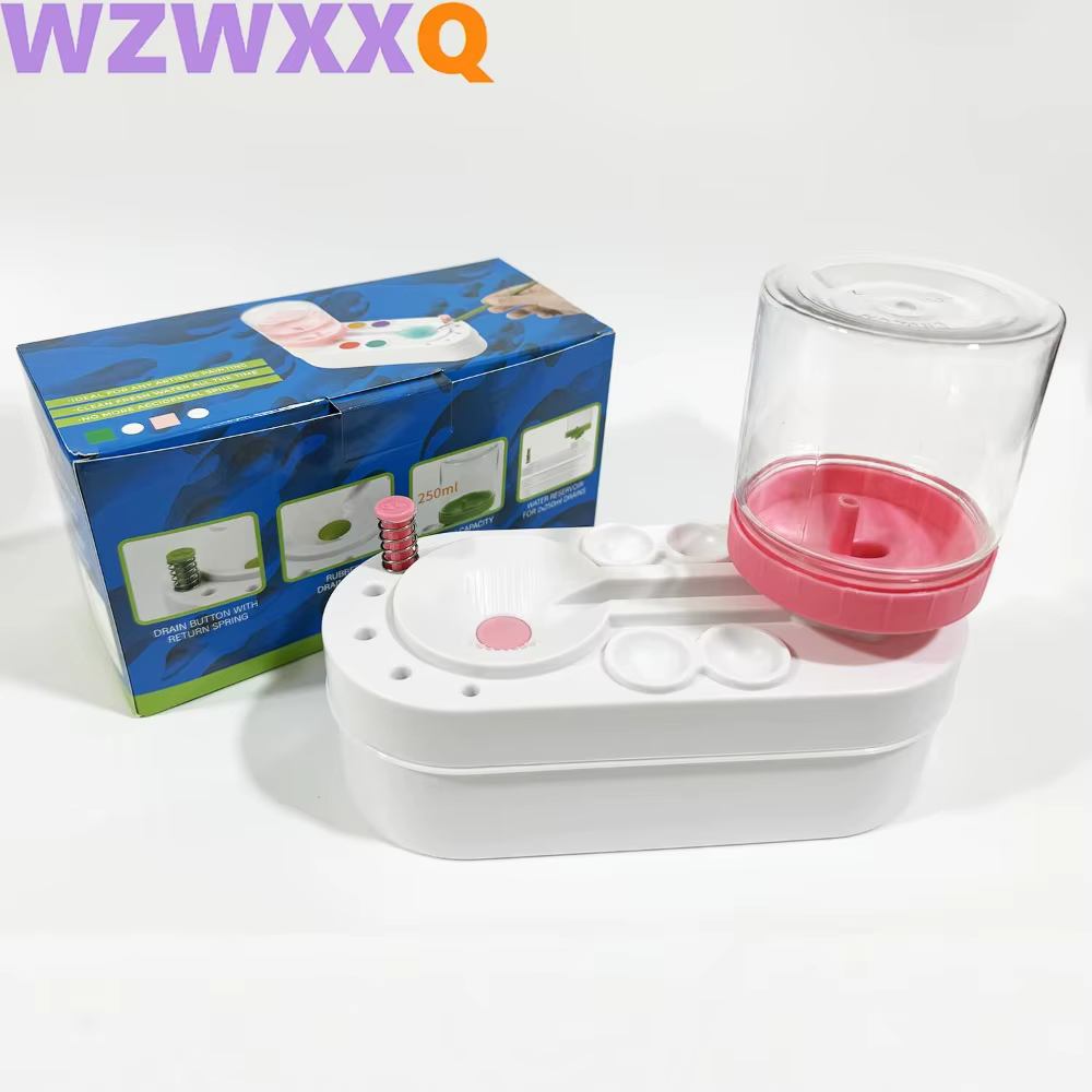 Nettoyeur de pinceaux amélioré avec circulation d'eau pré-assemblé, pour pinceaux à aquarelle, à huile et à base d'eau