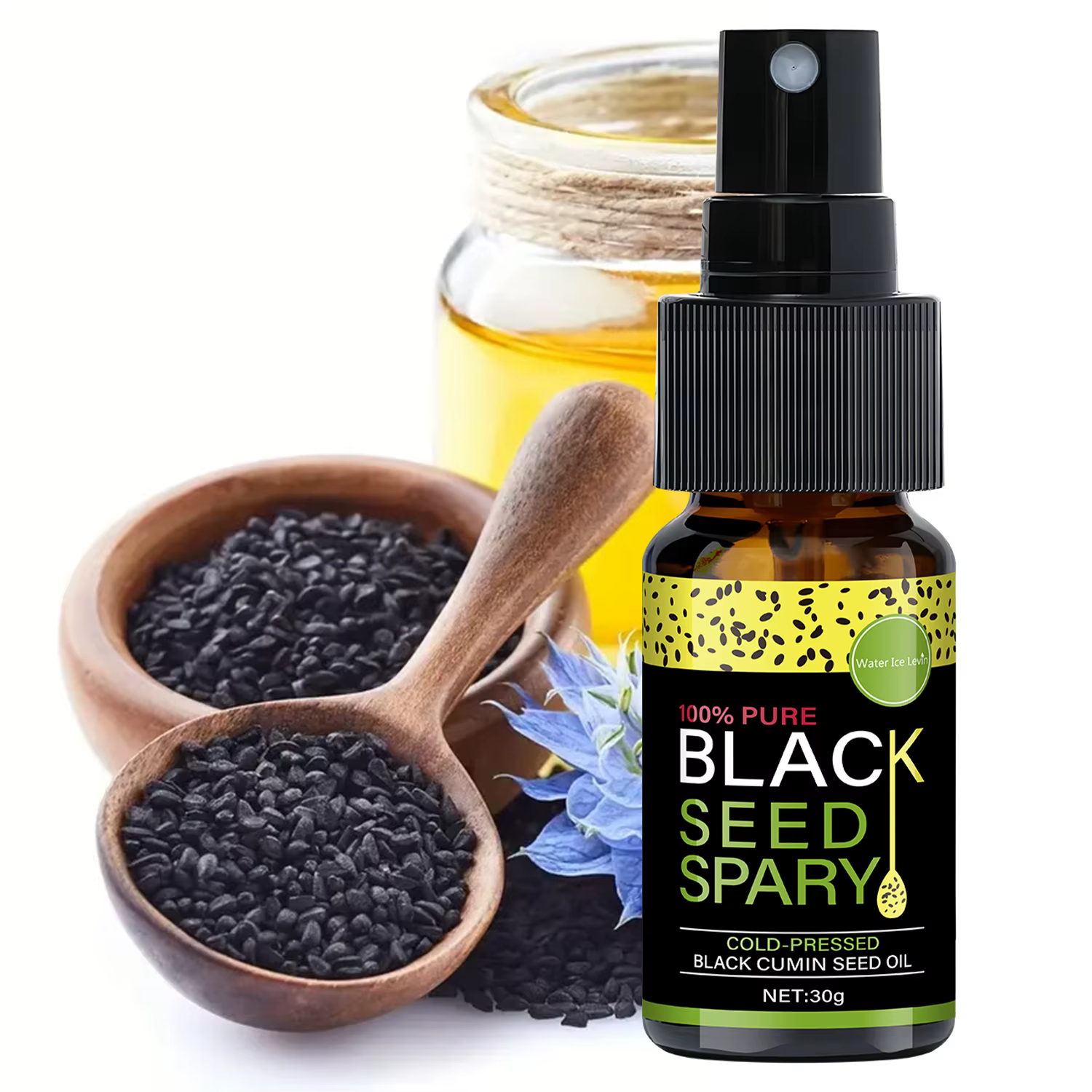 Spray à l'Huile de Graines Noires 100% Pure - Traitement Capitaire Pressé à Froid