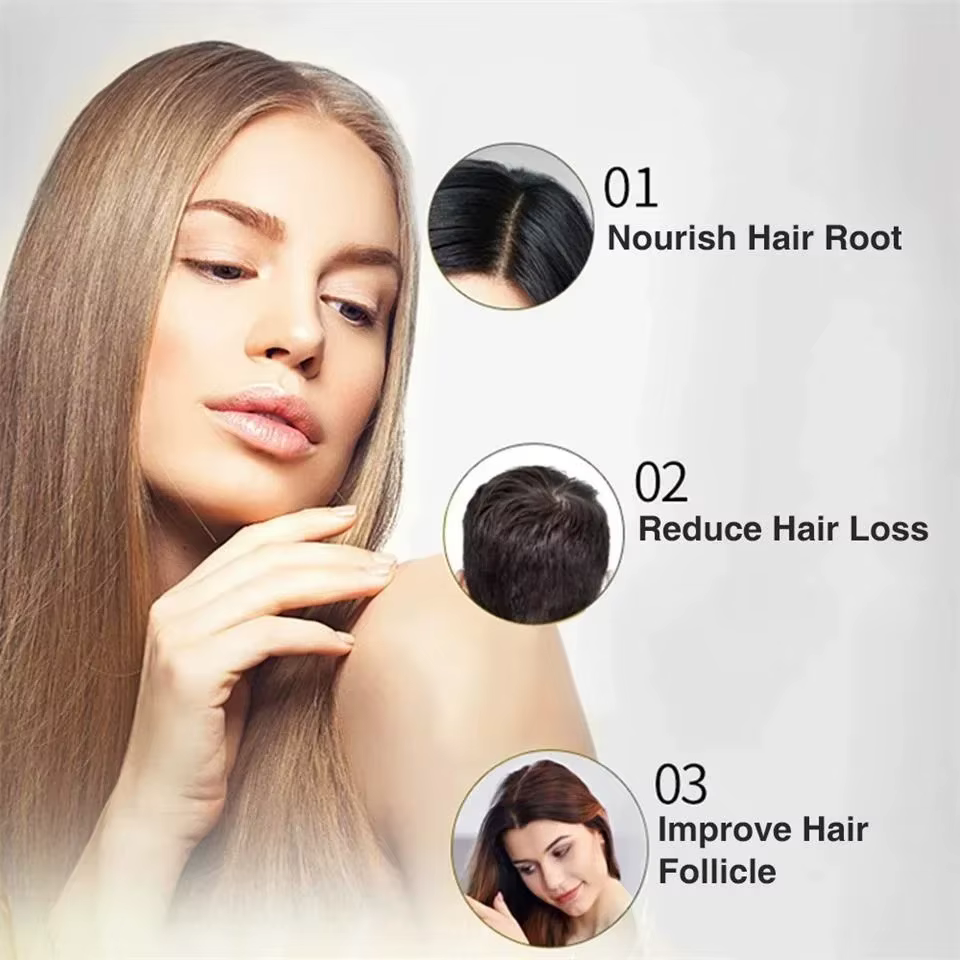 Huile essentielle de cheveux à croissance rapide et efficace