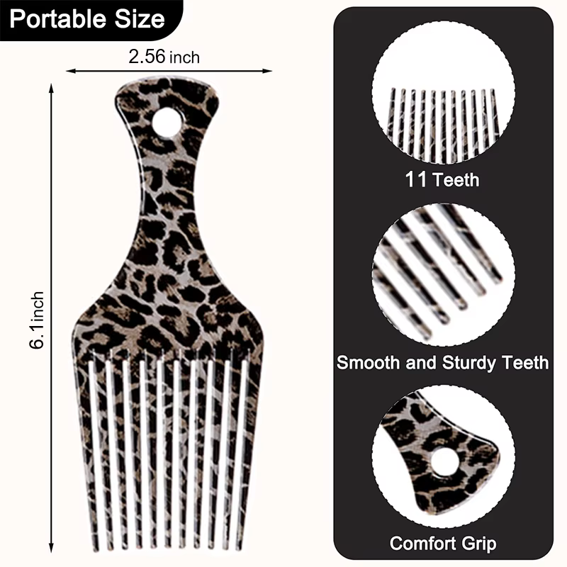 Peigne Afro à dents larges pour cheveux bouclés naturels