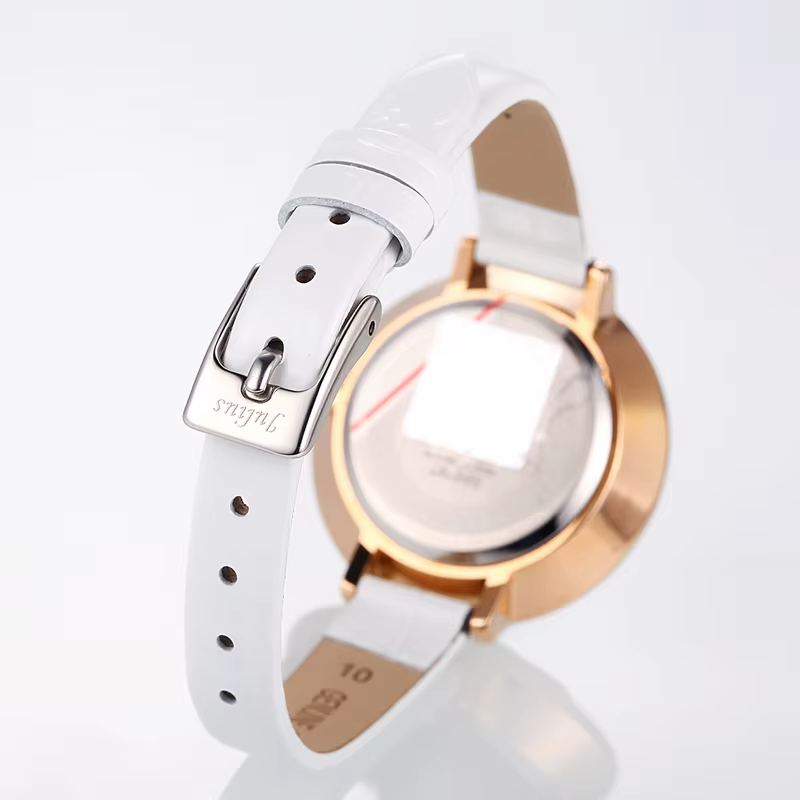 Montre à quartz en nacre pour femme, Julius Lady, bracelet en cuir véritable, mode japonaise, heures, cadeau pour fille, sans boîte