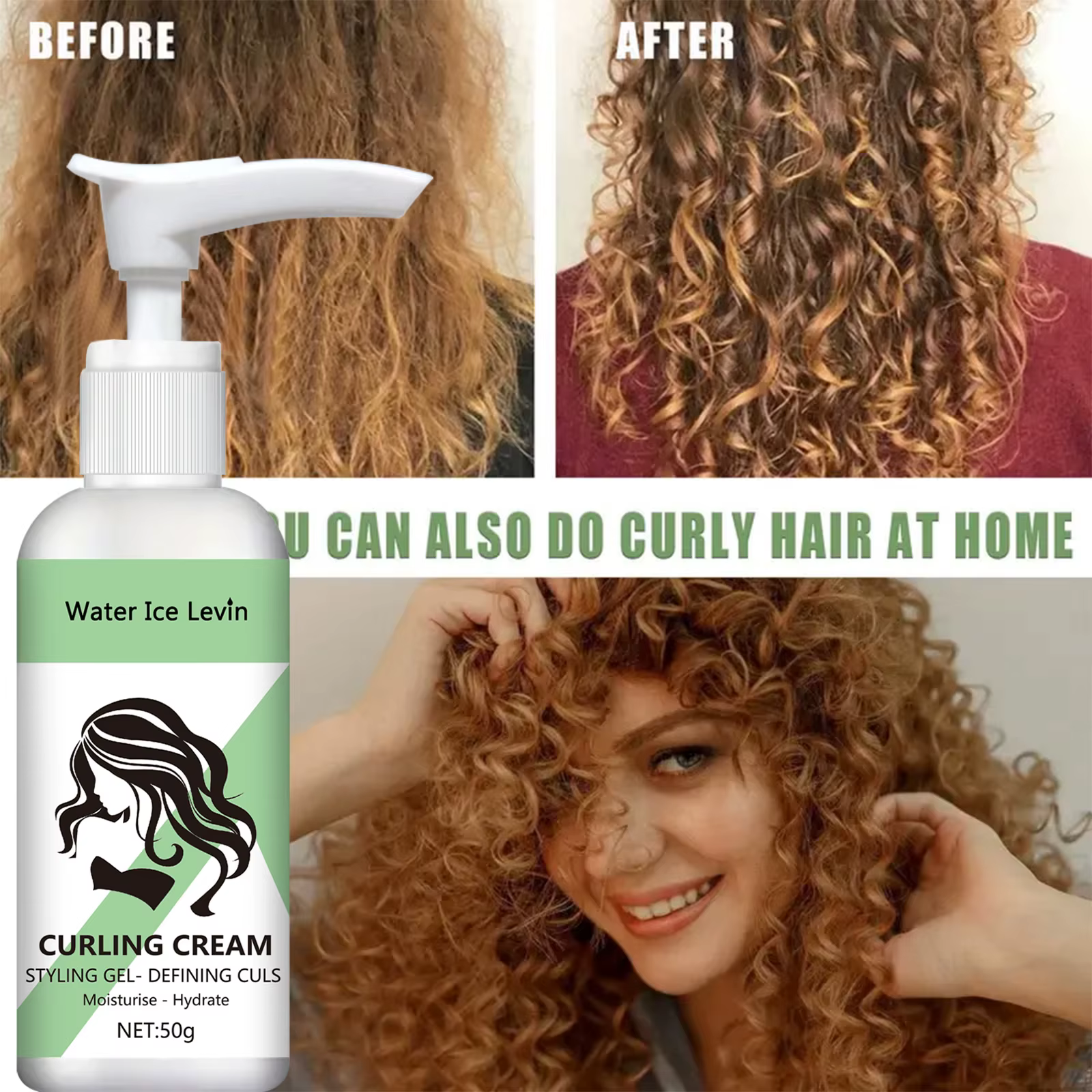 Crème hydratante pour cheveux bouclés