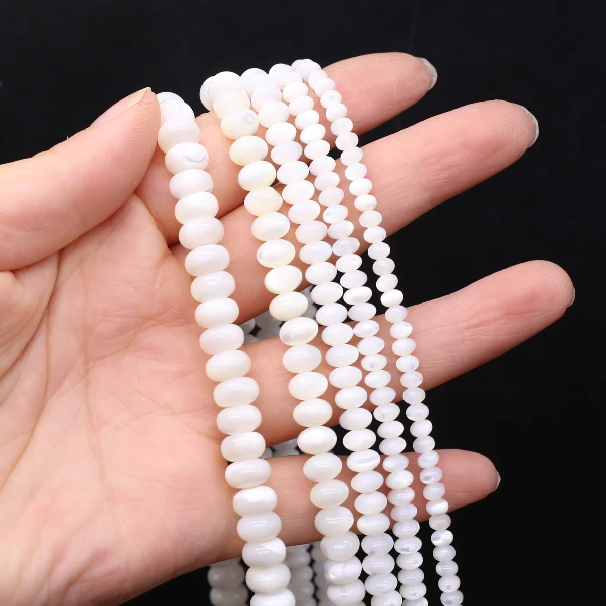 Perles en nacre naturelle en forme d'abaque pour la fabrication de colliers, bracelets et bijoux DIY, accessoires pour femmes