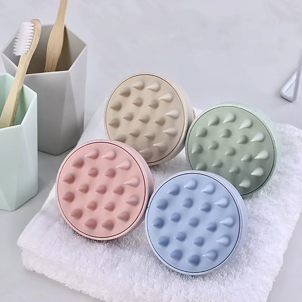 Paille de blé Silicone Tête Lavage Propre Soins Racine De Cheveux Démangeaisons Du Cuir Chevelu Massage Peigne Douche Brosse Bain Spa Anti-Pelliculaire Shampooing