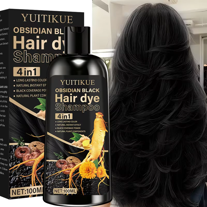 Shampoing colorant capillaire noir obsidienne 4 en 1