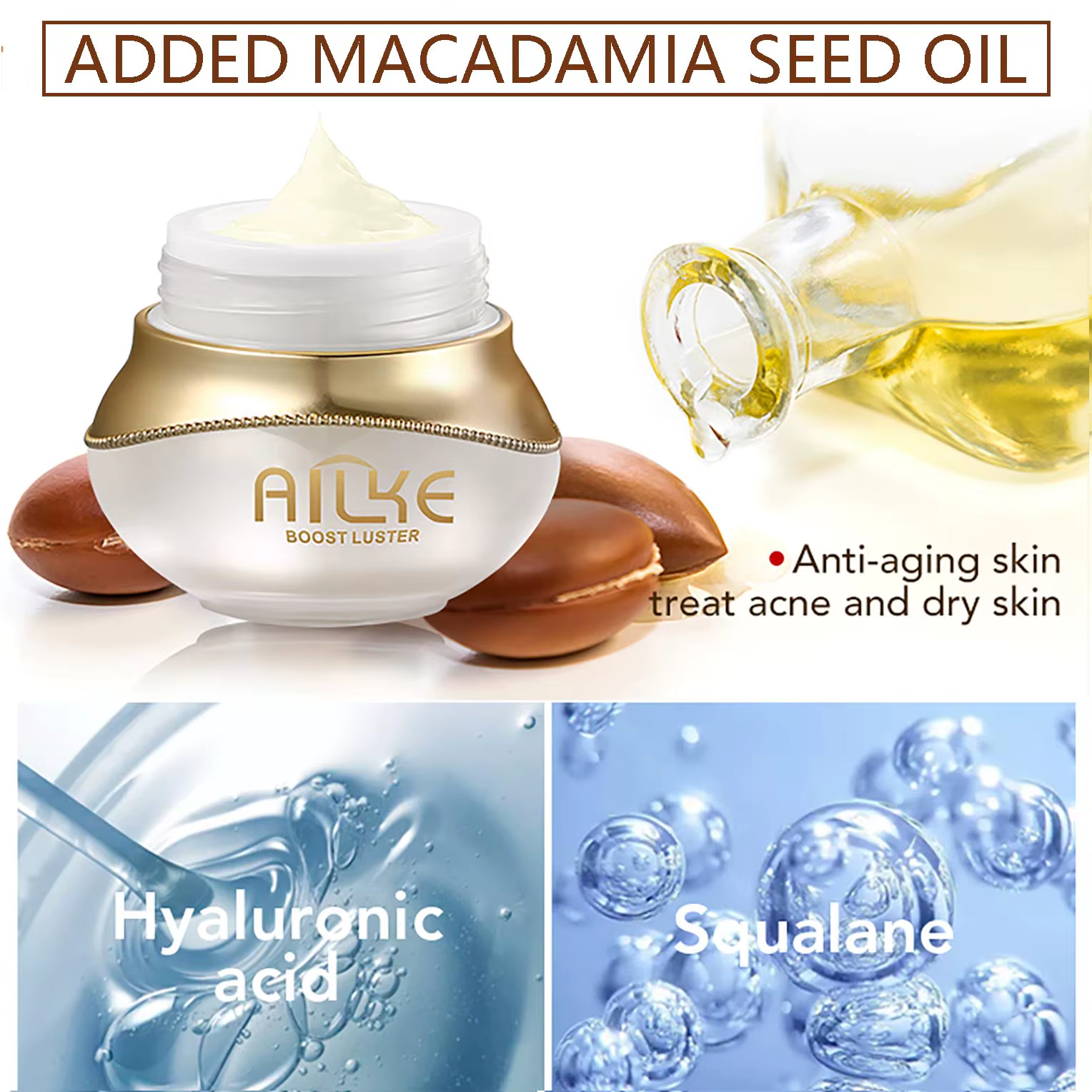 AILKE crème éclaircissante pour le visage, élimine les taches foncées, les taches, la mélanine, les rides, améliore la peau terne, pour tous les types de peau crème pour le visage