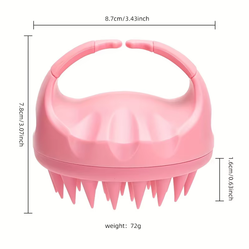 Brosse à shampoing en silicone doux pour massage du cuir chevelu