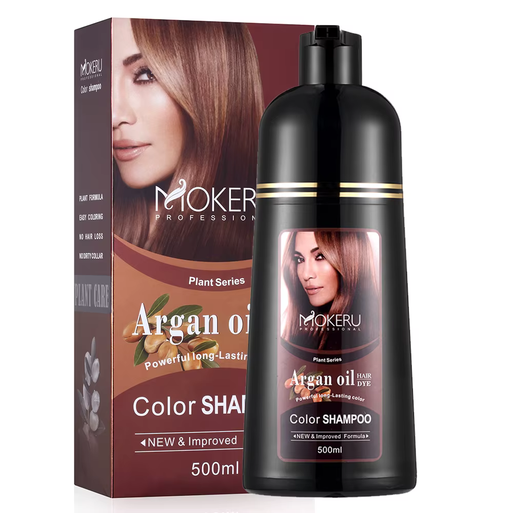 Mokeru-Shampoing à l'huile d'argan à coloration rapide naturelle