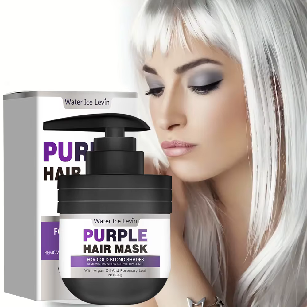 Masque capillaire à la kératine violette réparateur pour cheveux endommagés maltés hydratant nourrissant