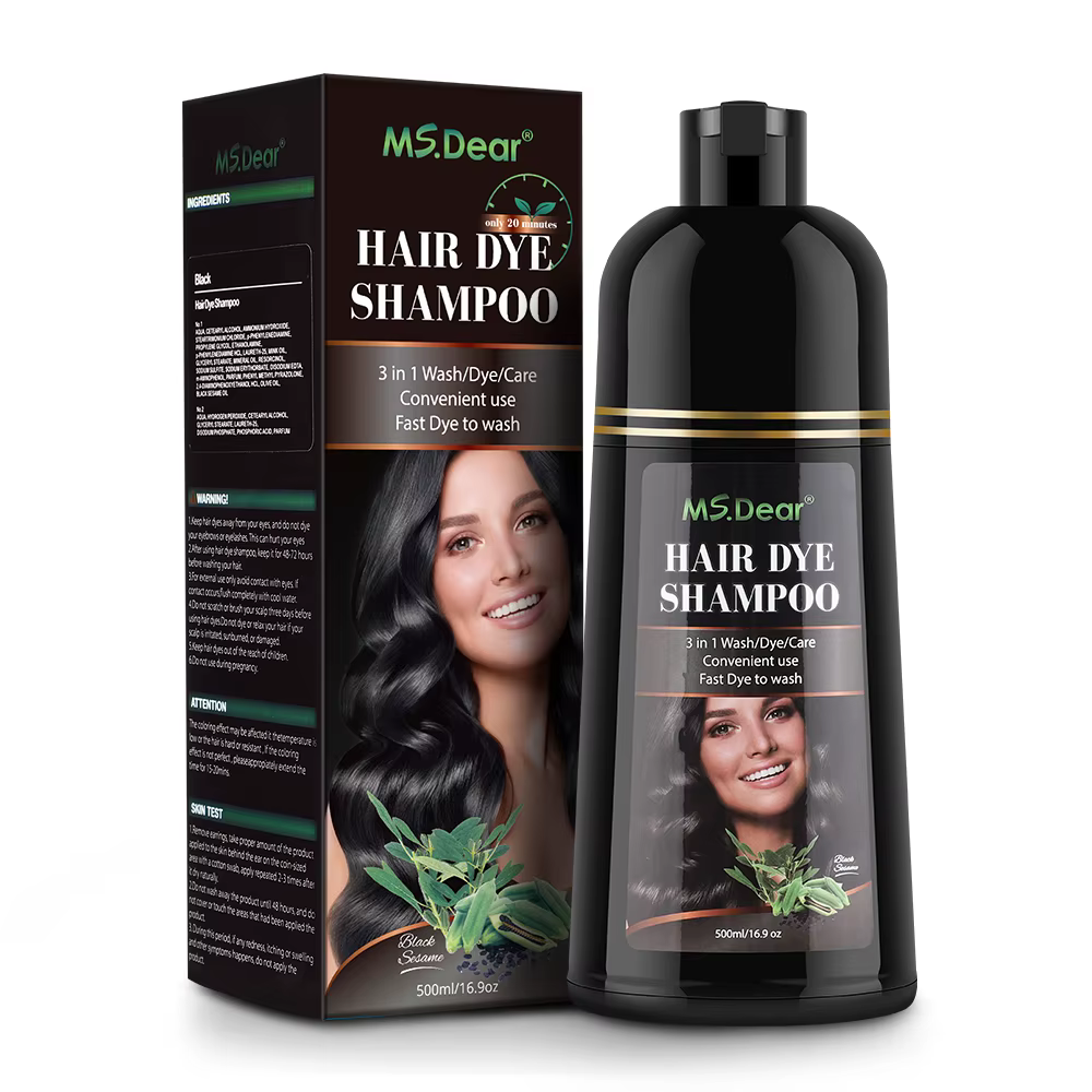 Shampoing instantané à teinture noire