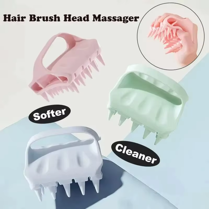 Brosse de massage en silicone pour shampoing