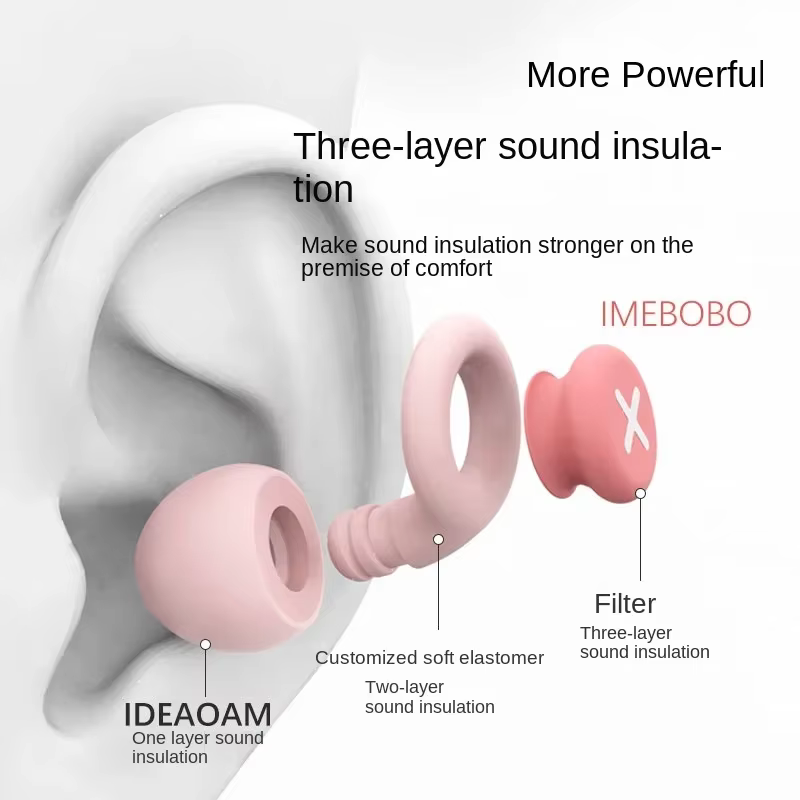 Nouveau bouchon d'oreille en Silicone, suppression du bruit du sommeil, réduction du bruit, insonorisé, Anti-rebond lent, Protection des oreilles, mousse