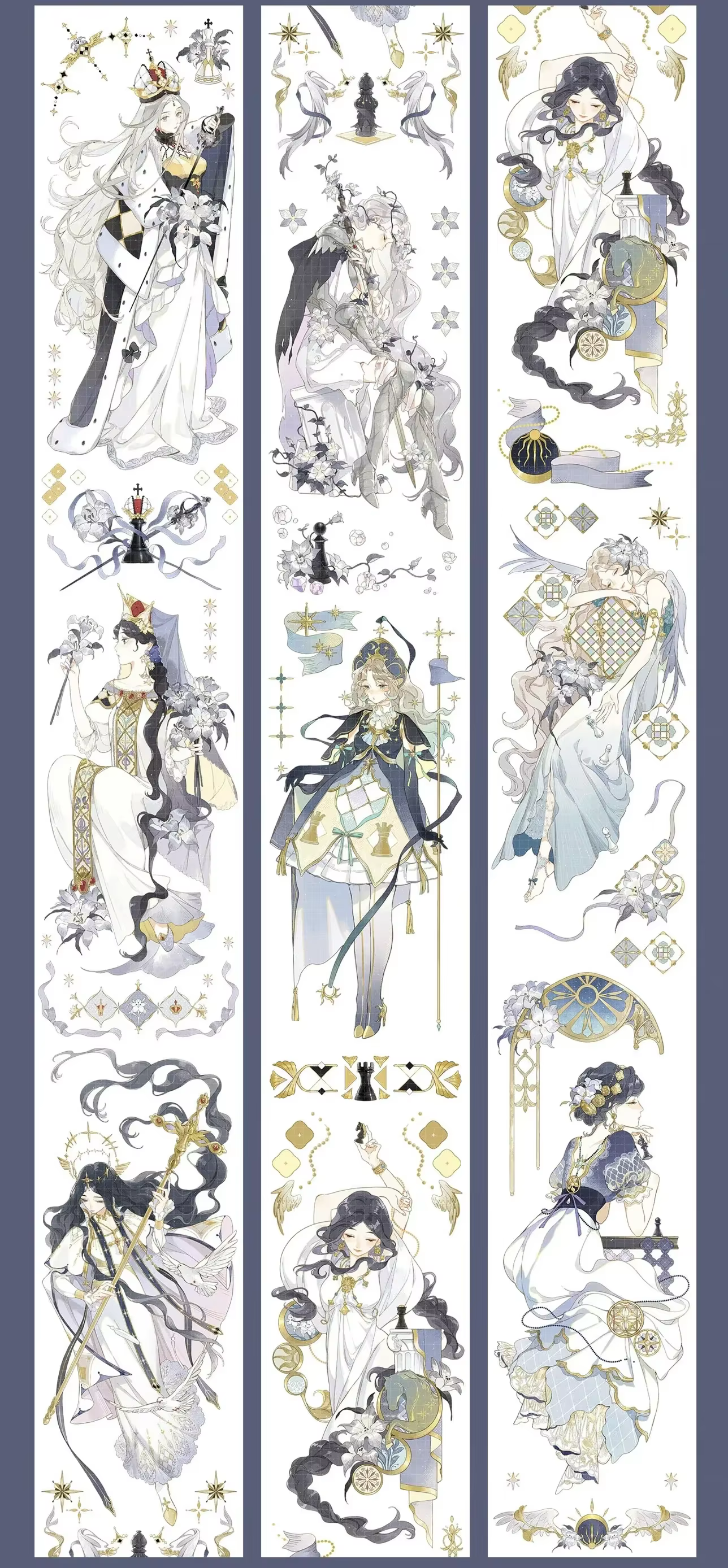 Bande Washi pour animaux de compagnie, 1 boucle, arbre du monde, chaîne de lune, poussière d'étoiles, plume, chanson, nuage, baleine de mer, île, imprimé