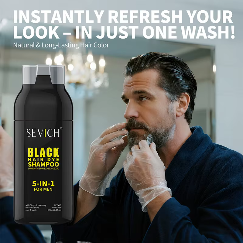 Shampoo colorant pour cheveux 5 en 1